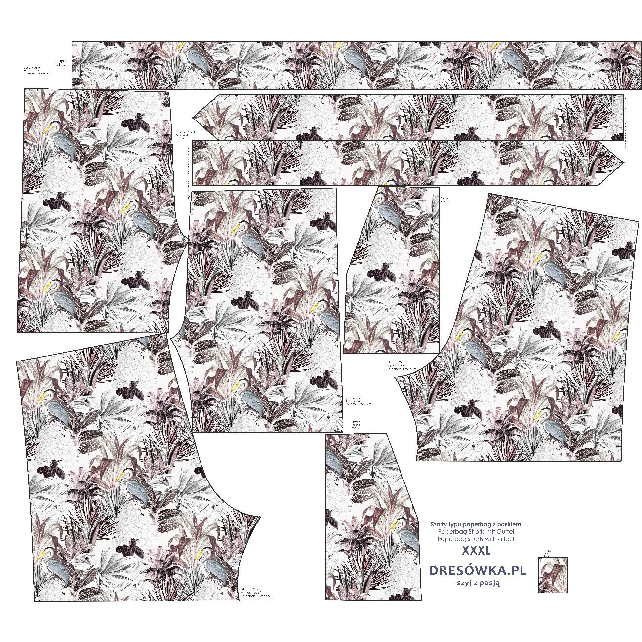 PAPERBAG SHORTS - LUXE TROPICAL pat. 2 - sewing set