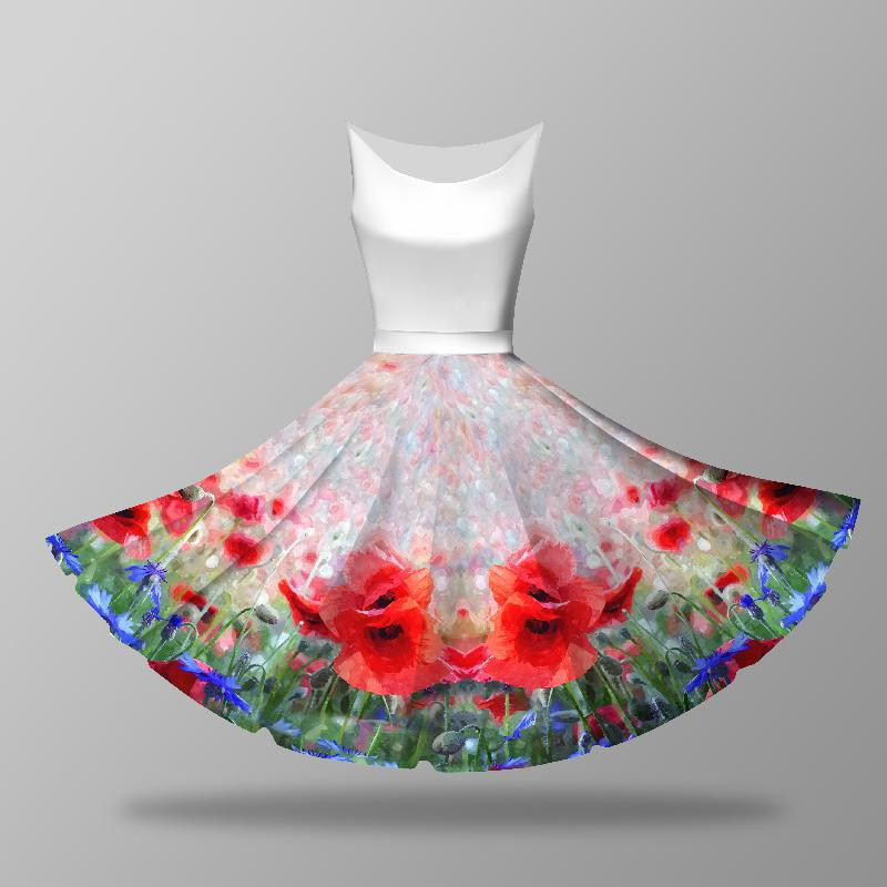 POPPIES pat. 1 - circle skirt panel 