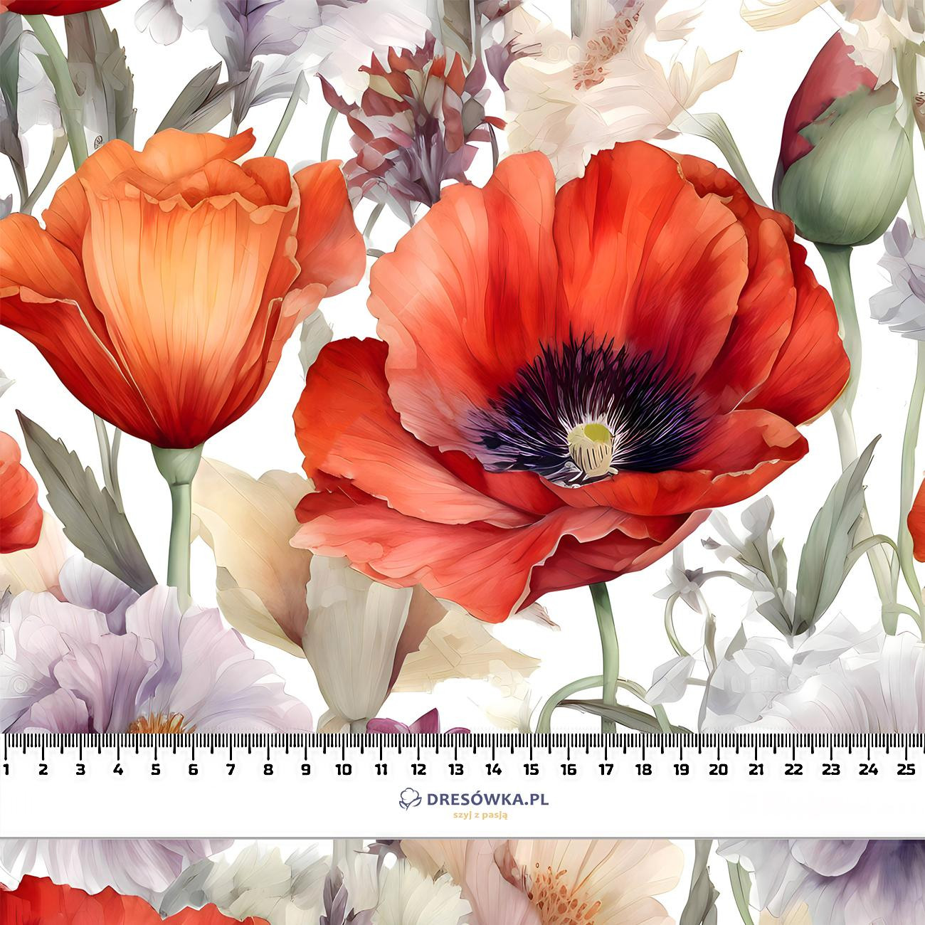 POPPIES pat. 5 - Linen 100%