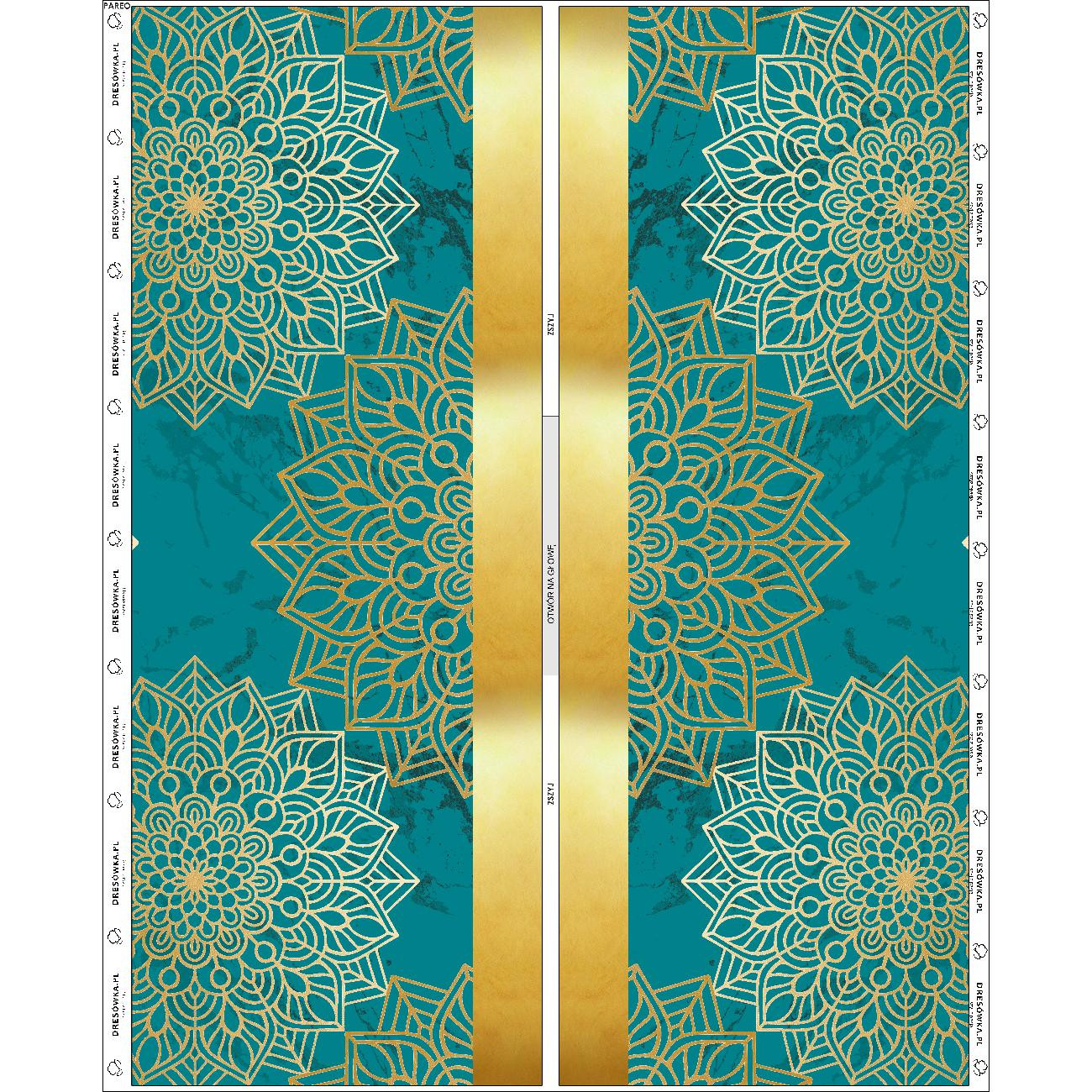 PAREO - MANDALA pat. 5 / emerald - sewing set