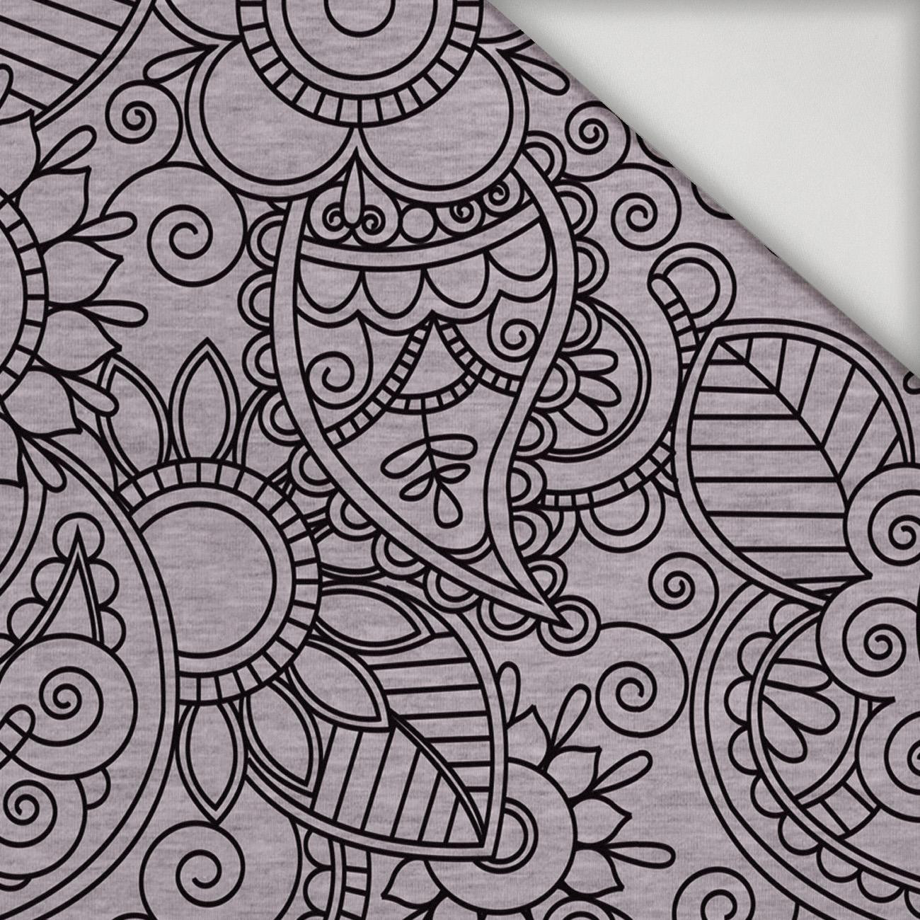MEHNDI BLACK / melange light grey - lycra 300g