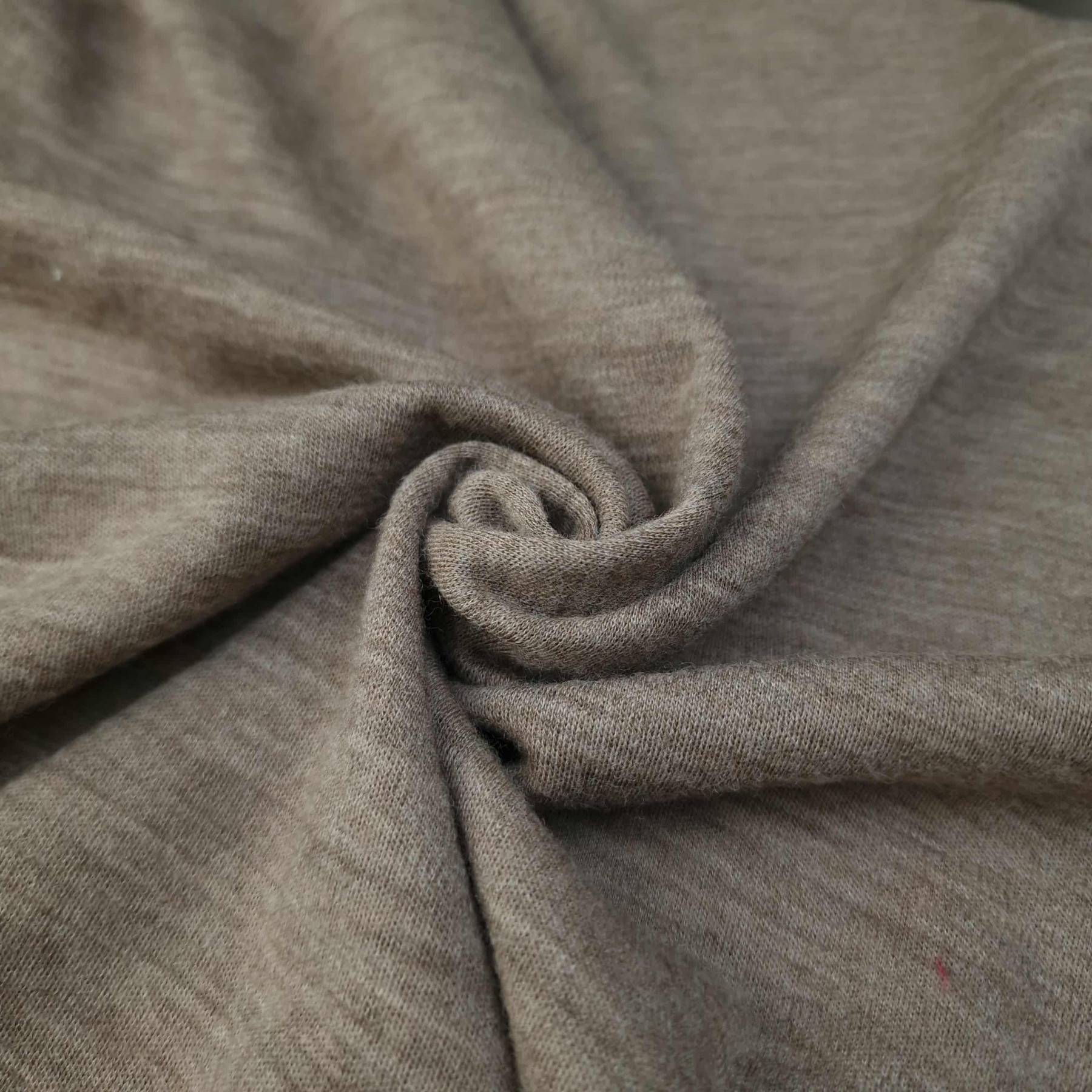 MERINO Knit Fabric 100% – Melange Brown
