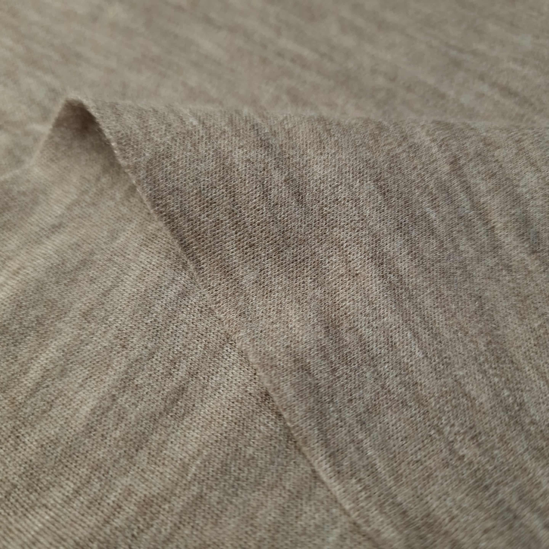 MERINO Knit Fabric 100% – Melange Brown