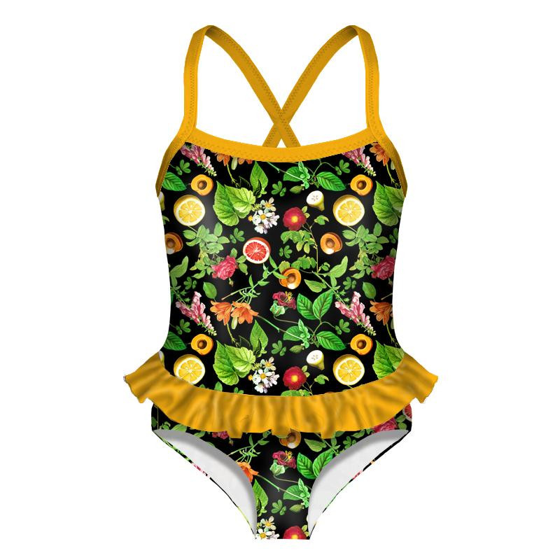 Girl's swimsuit - MINI PARADISE FRUITS pat. 2 (PARADISE GARDEN) 