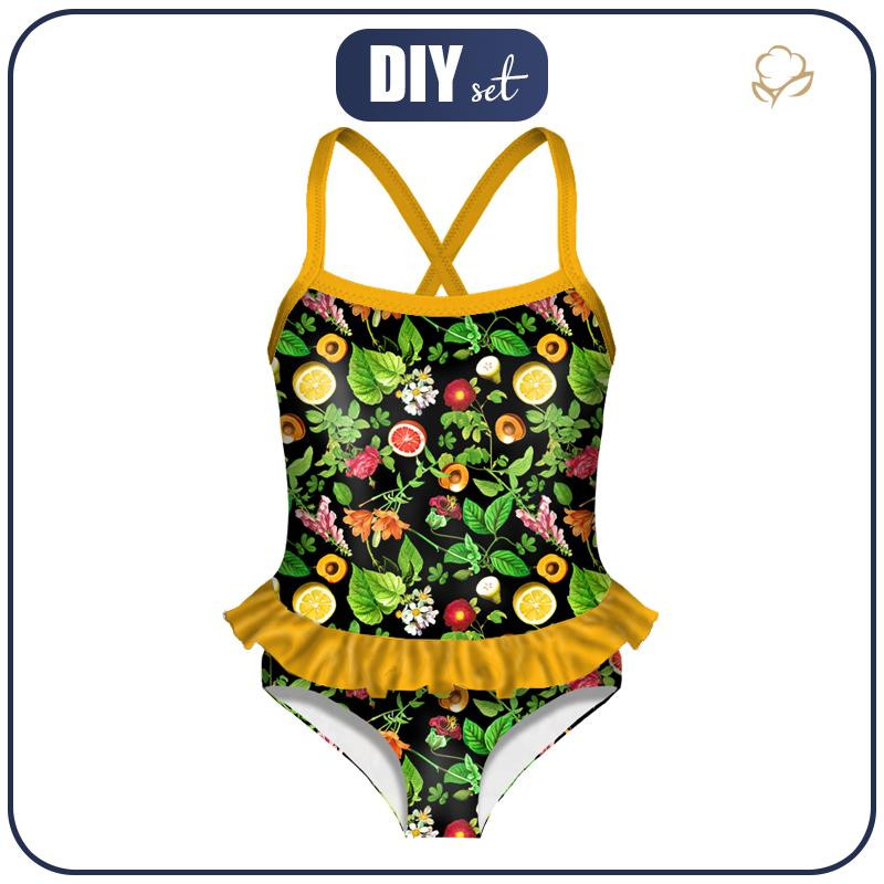 Girl's swimsuit - MINI PARADISE FRUITS pat. 2 (PARADISE GARDEN) 