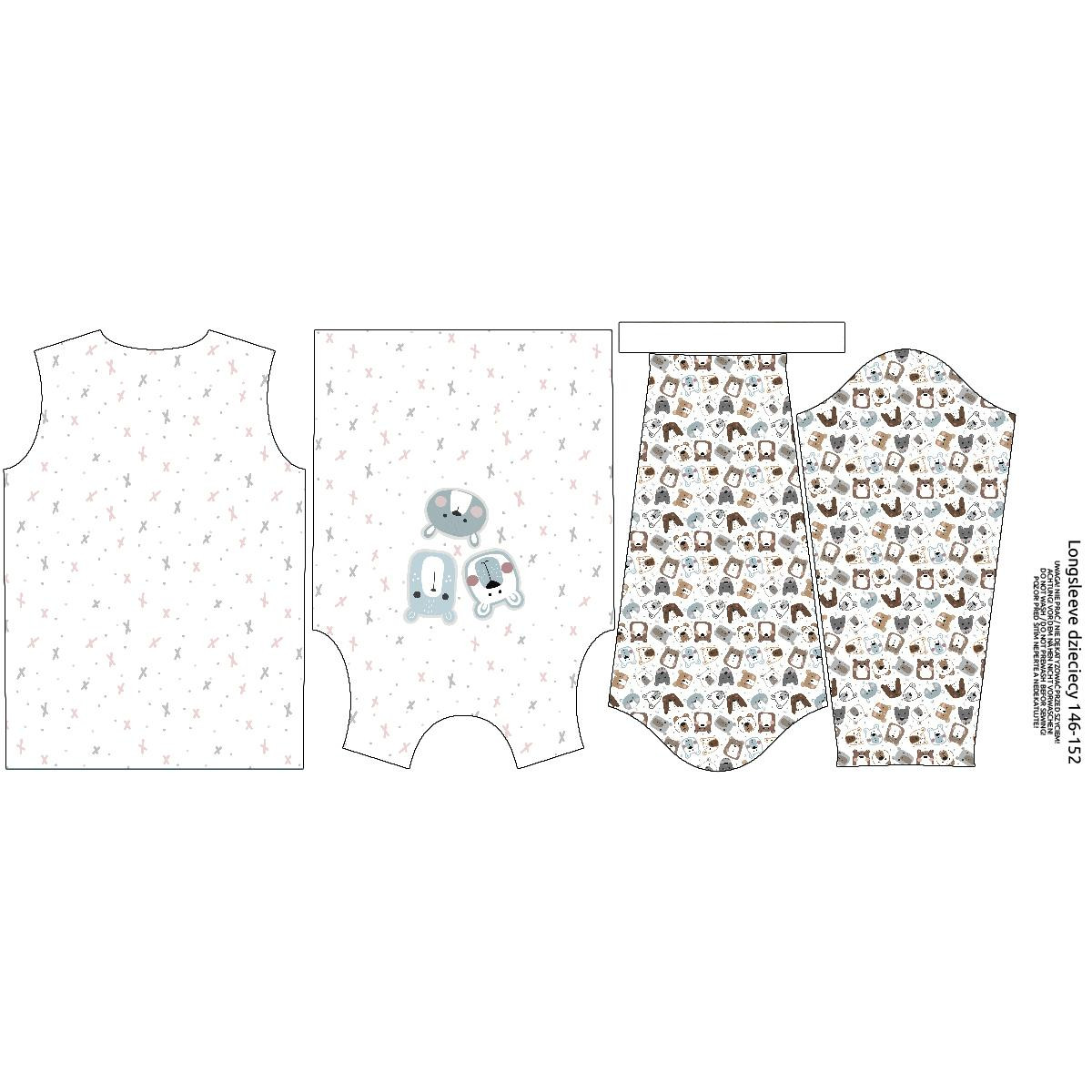 Longsleeve - BEARS / blue (CITY BEARS) - sewing set