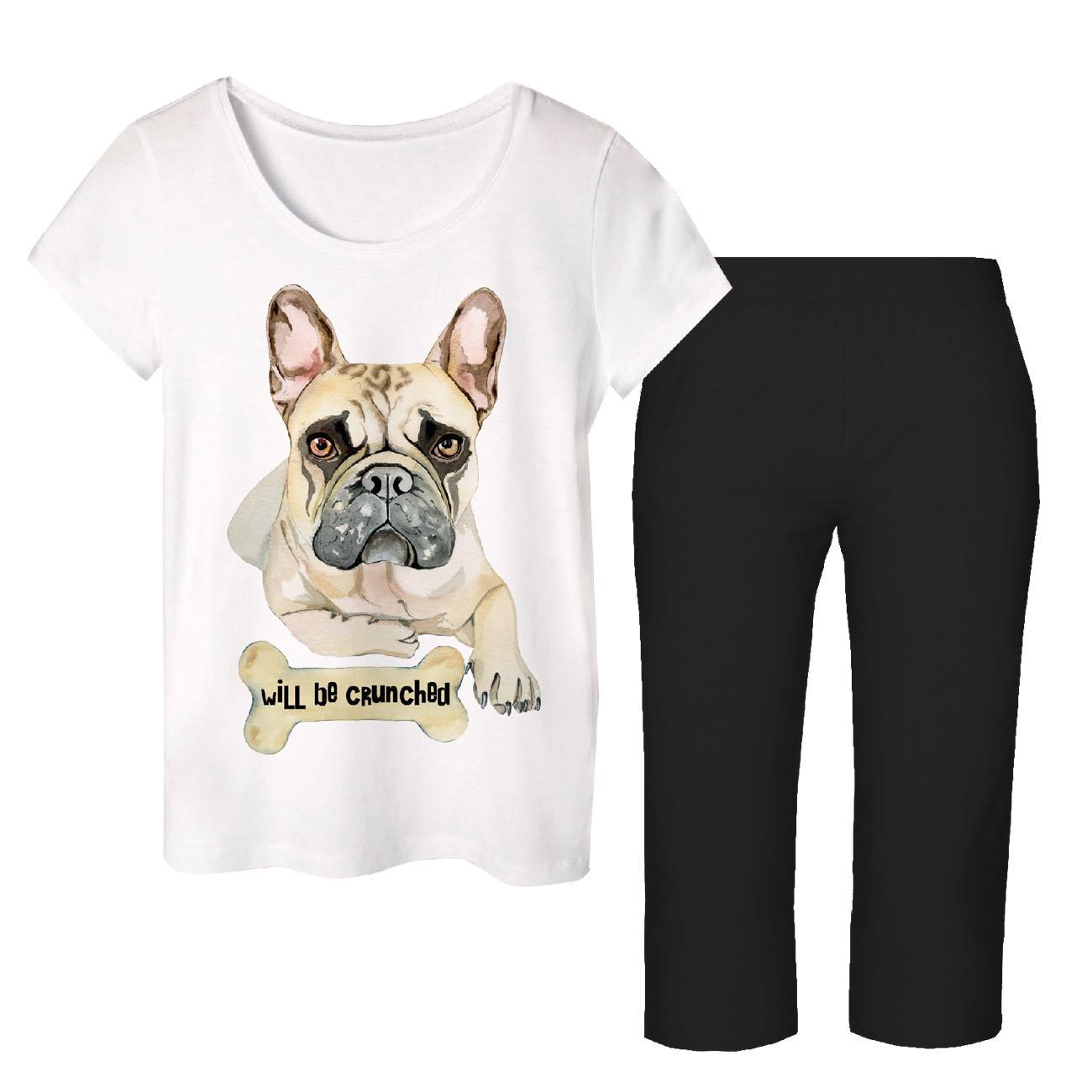 PAJAMAS-T-SHIRT "LINDA" -  BULLDOG - sewing set