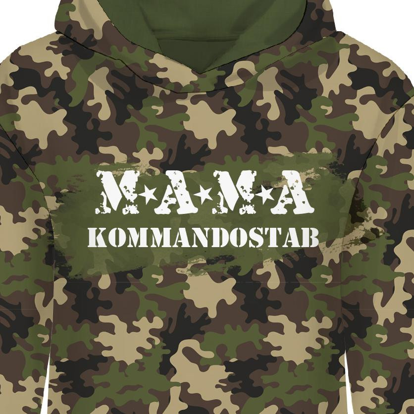 CLASSIC WOMEN’S HOODIE (POLA) - MAMA / camouflage - looped knit fabric DE