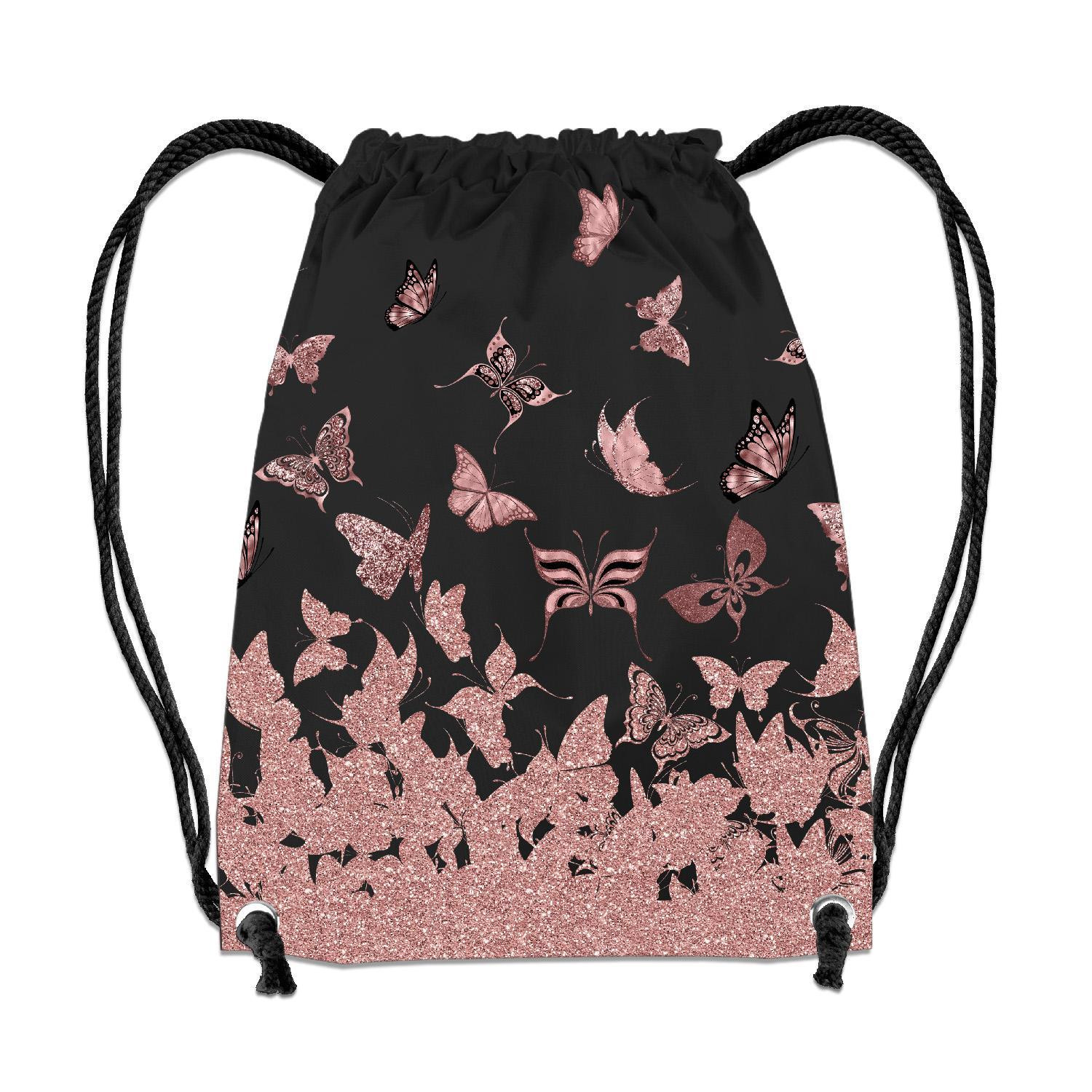 GYM BAG - BUTTERFLIES MIX PAT. 5 (GLITTER BUTTERFLIES) - sewing set