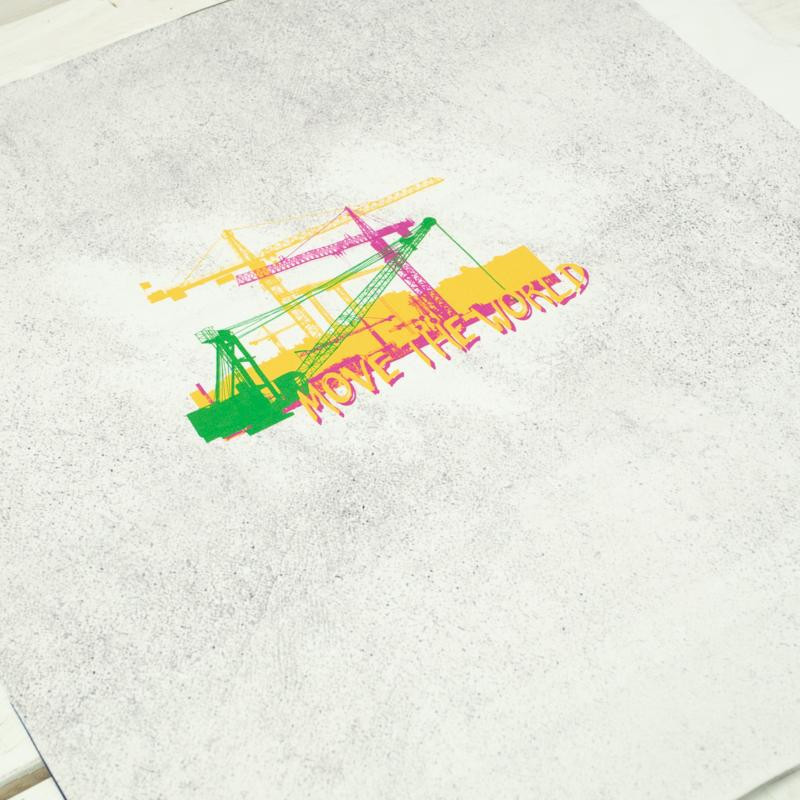 MOVE THE WORLD / green - panel, looped knit SP250