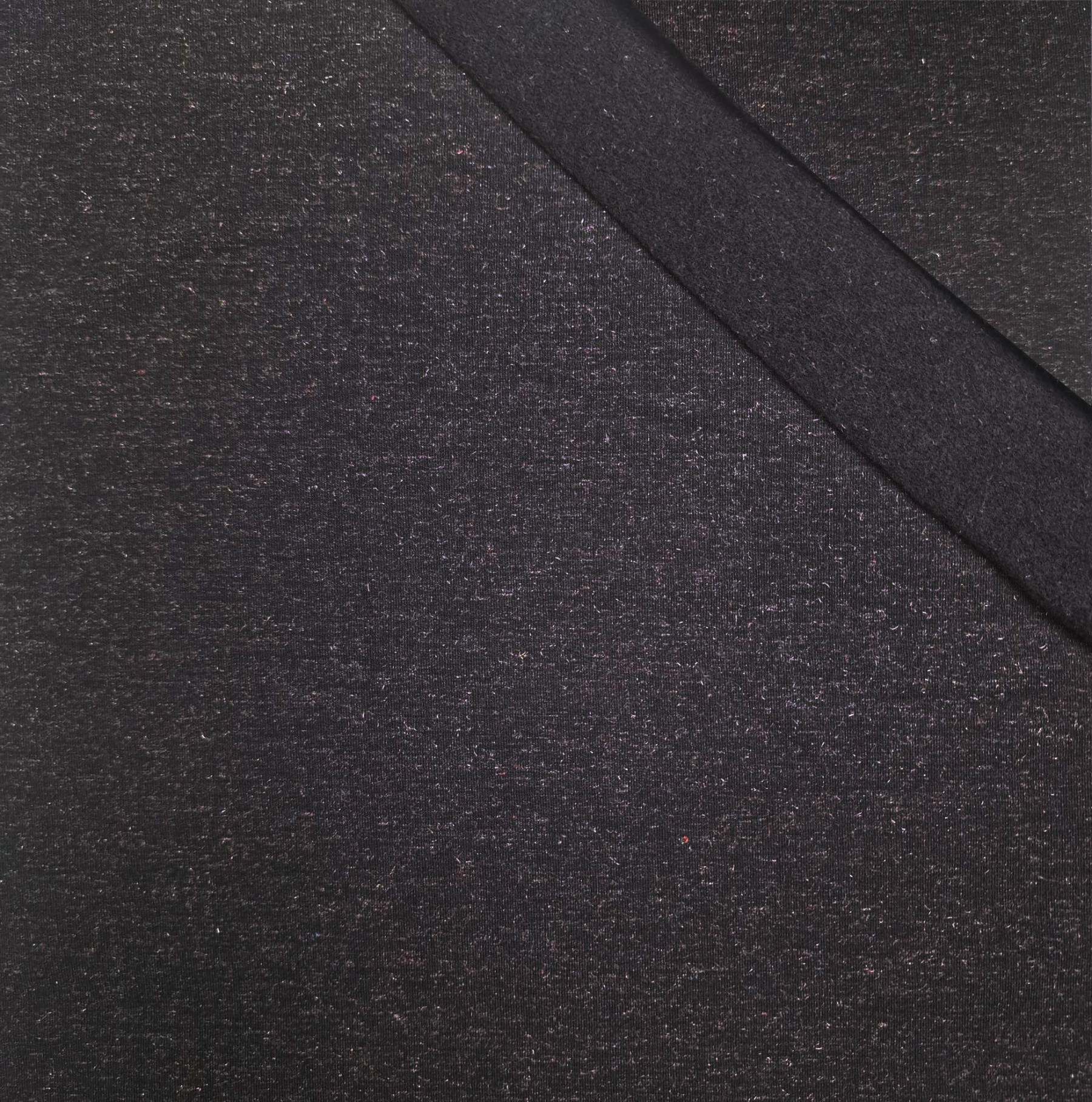 BLACK WITH LUREX THREAD - brushed knitwear with elastane
