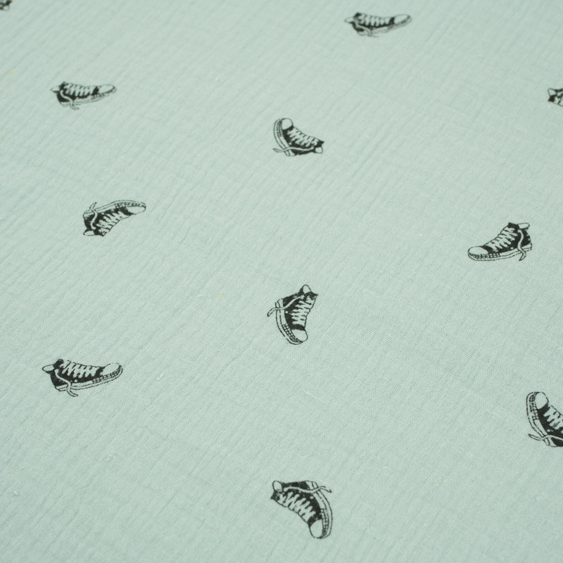 SNEAKERS / pale mint - cotton muslin