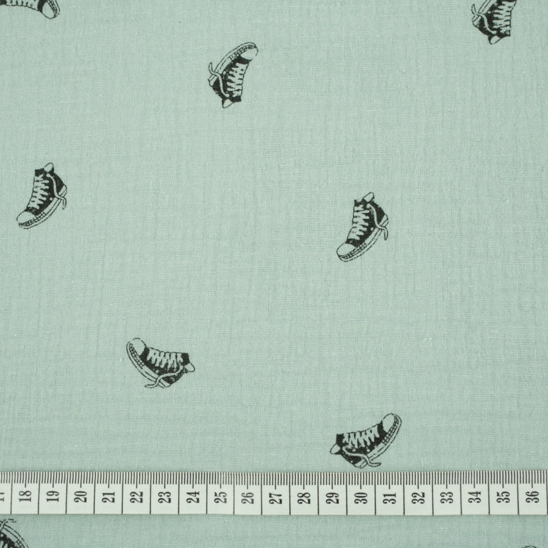 SNEAKERS / pale mint - cotton muslin