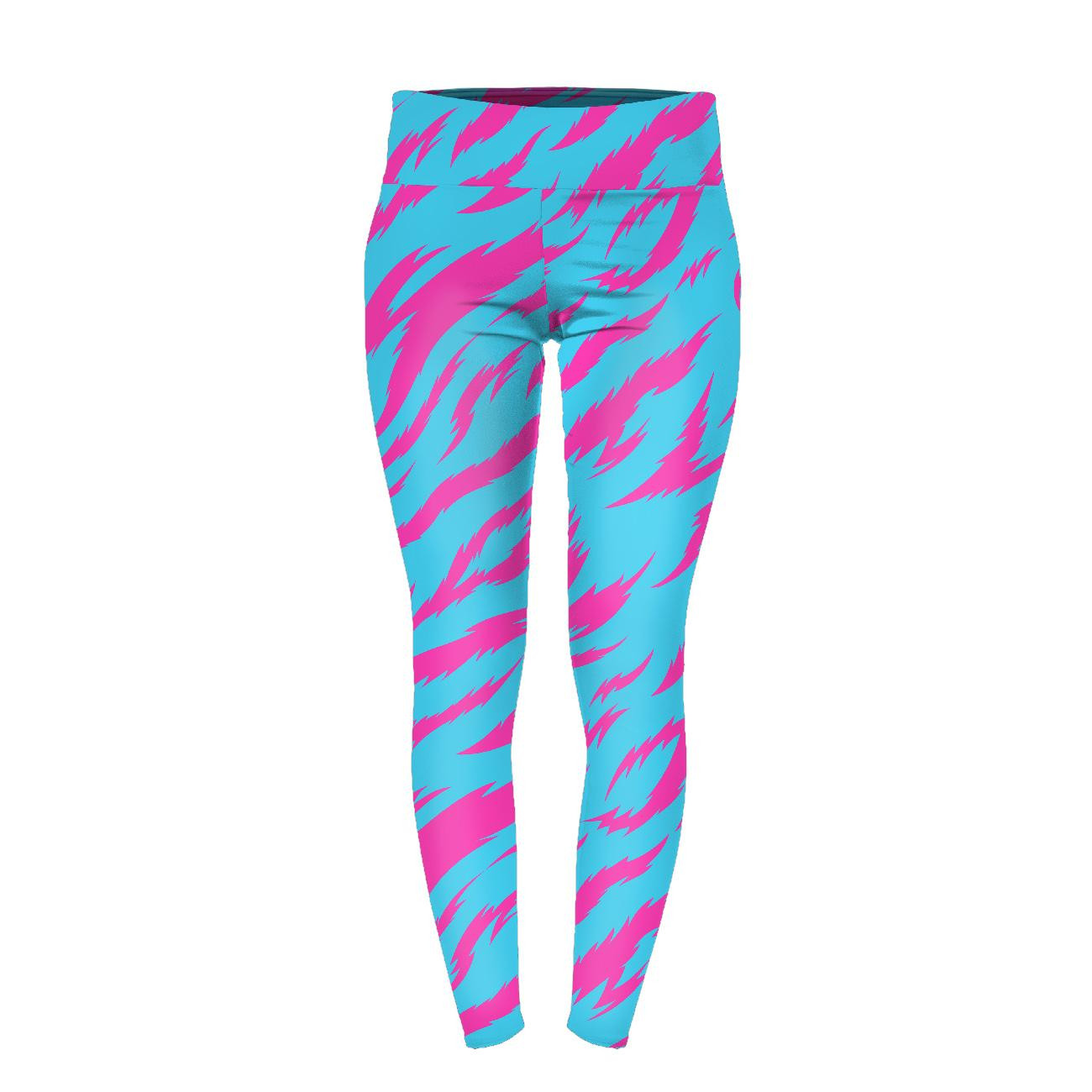 SPORTS LEGGINGS -  NEON ZEBRA PAT. 4