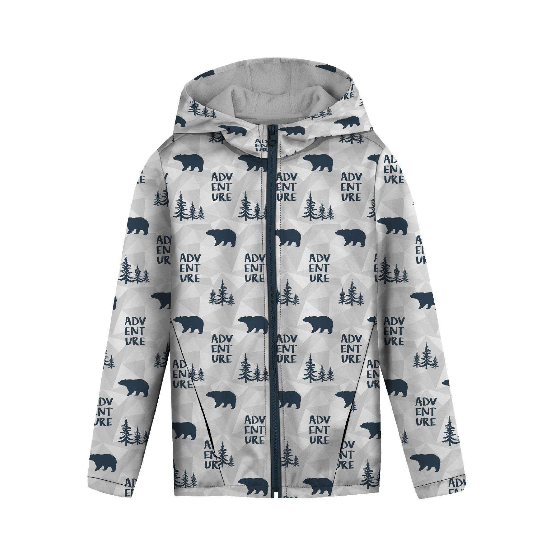 KIDS JACKET TEDDY (ZOE) - BEARS (adventure) / grey - sewing set (134/140)