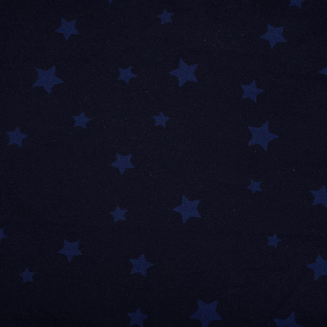 NAVY BLUE STARS / navy - looped knit fabric