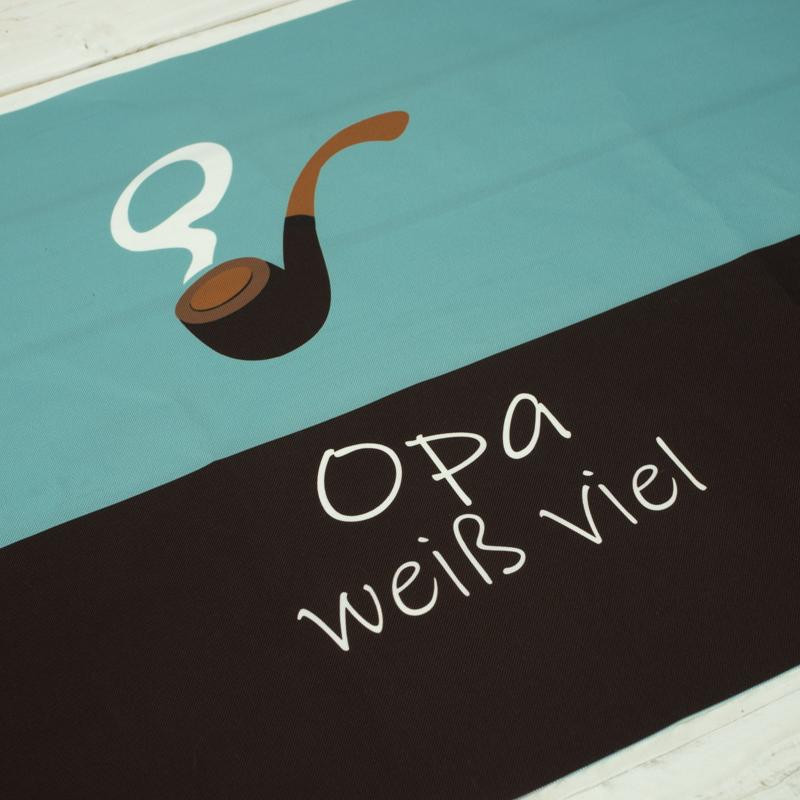 GRANDPA KNOWS A LOT - panel Waterproof woven fabric DE