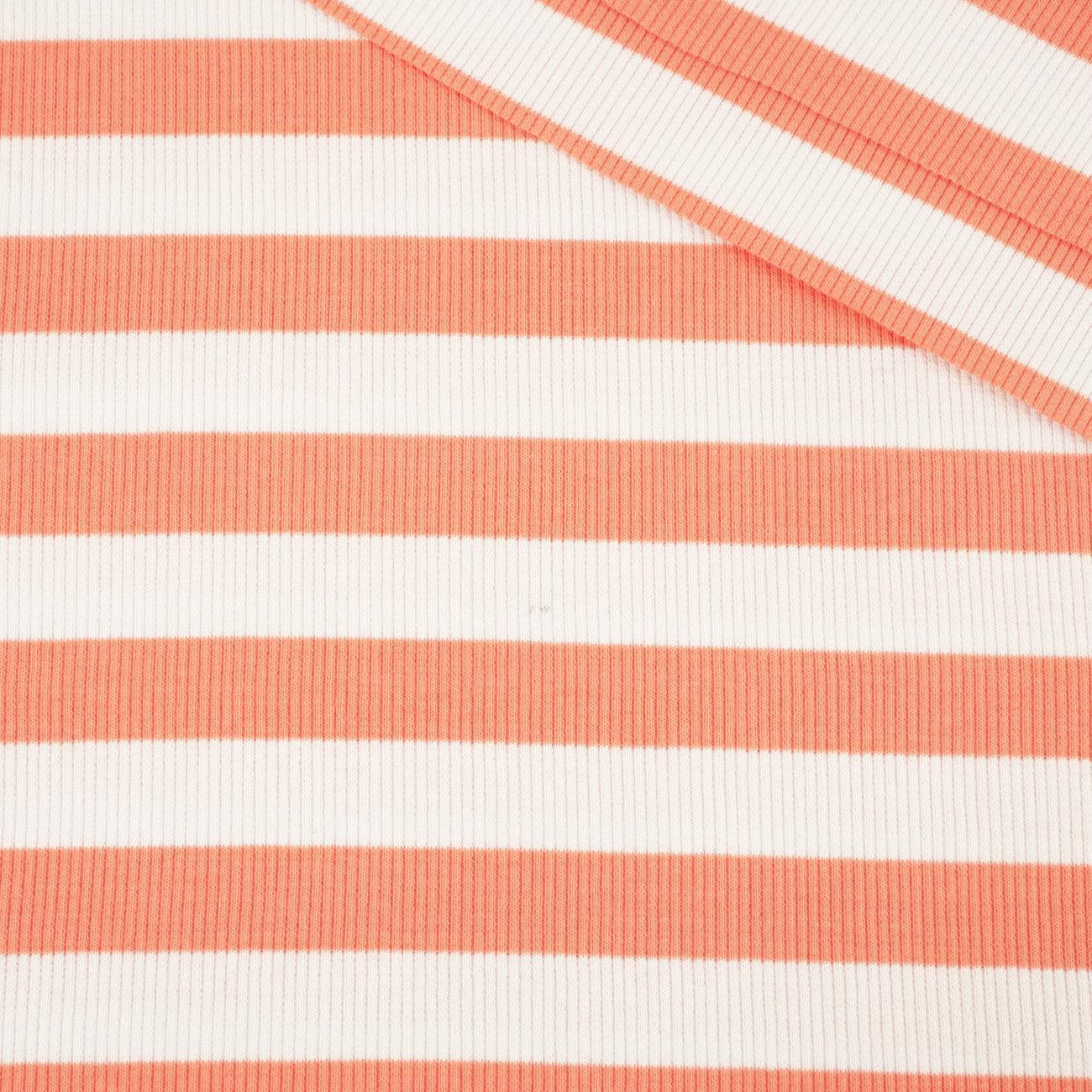 STRIPES / D-172 PEACH FUZZ - Ribbed knit fabric