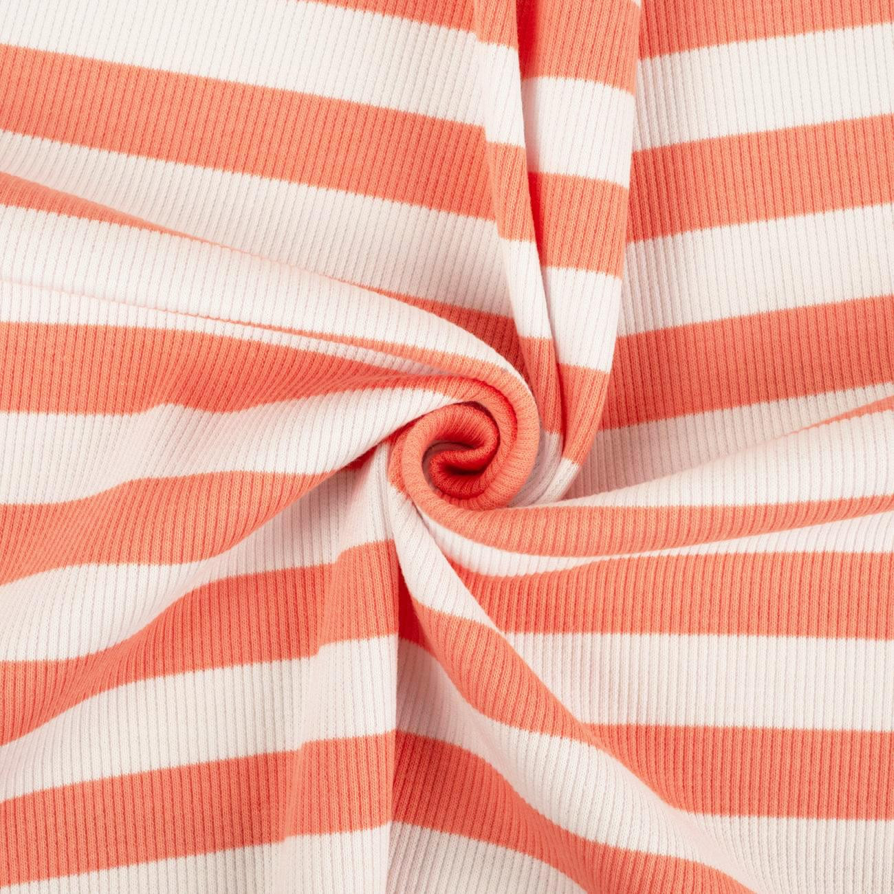 STRIPES / D-172 PEACH FUZZ - Ribbed knit fabric