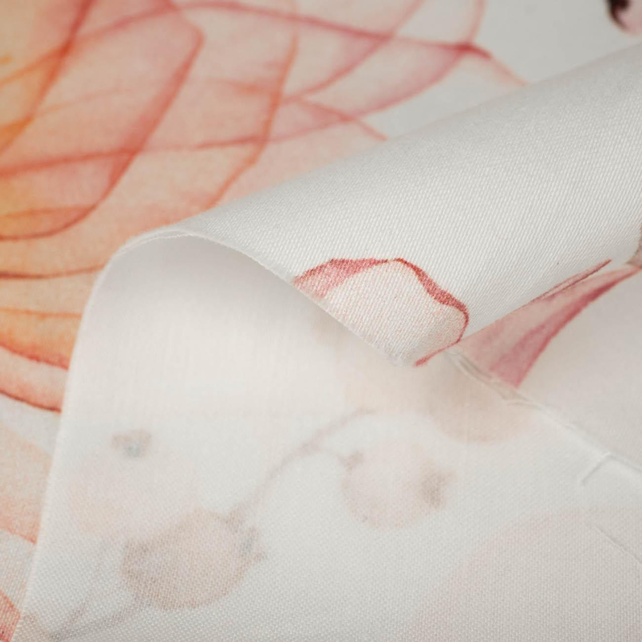 FLOWERS pat. 4 (pink)  - viscose woven fabric