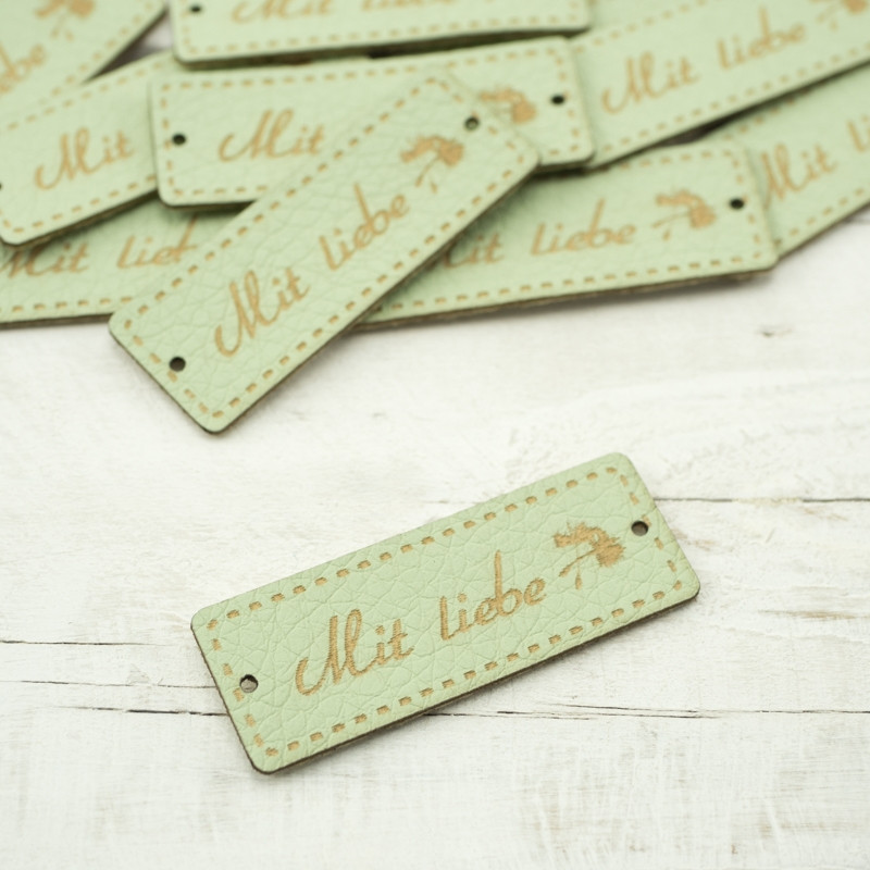 Mit liebe label - dandelions 1,5x4 cm - mint