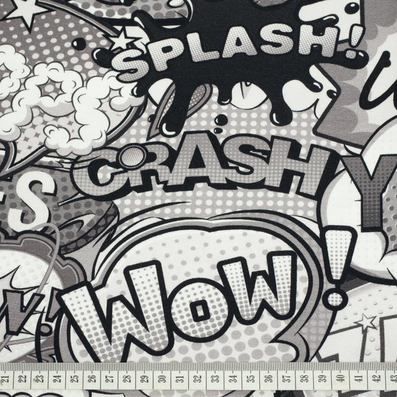 COMICS (black-white) - single jersey with elastane TE210