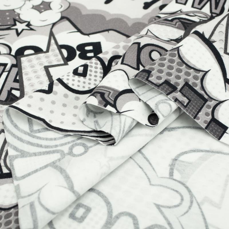 COMICS (black-white) - single jersey with elastane TE210