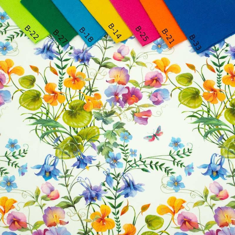 BUCOLIC FLOWERS - single jersey with elastane TE210