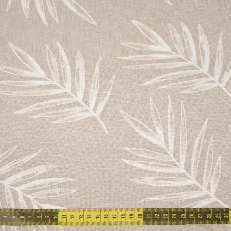 PALM LEAVES pat. 5 / light beige - viscose + linen