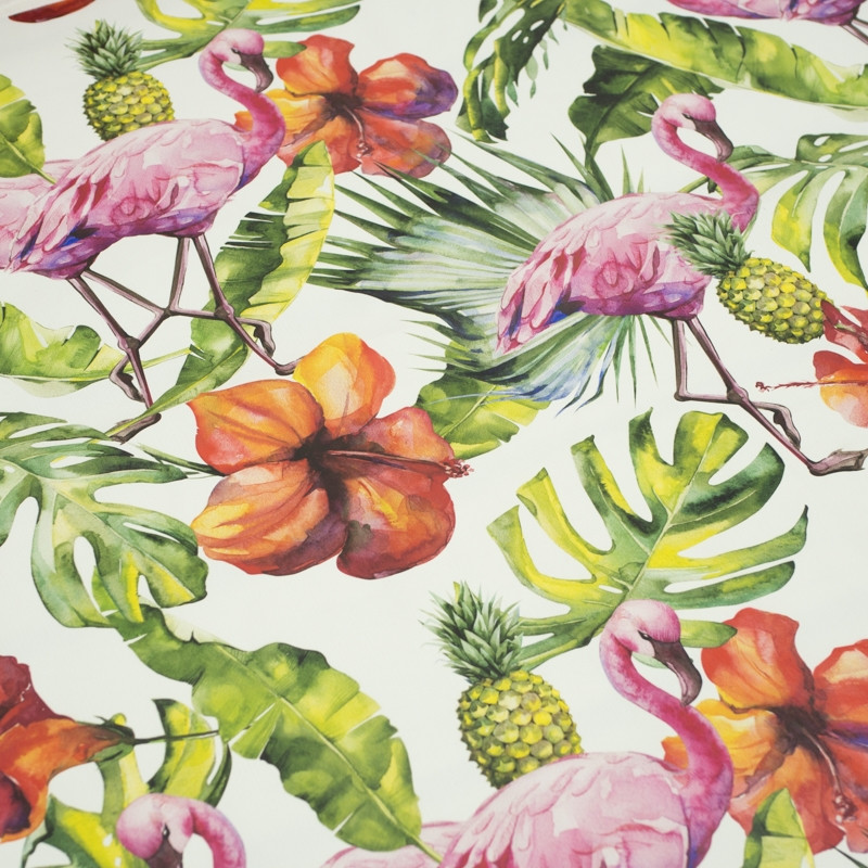 TROPICAL NATURE - Laminated knit fabric 50x60 cm