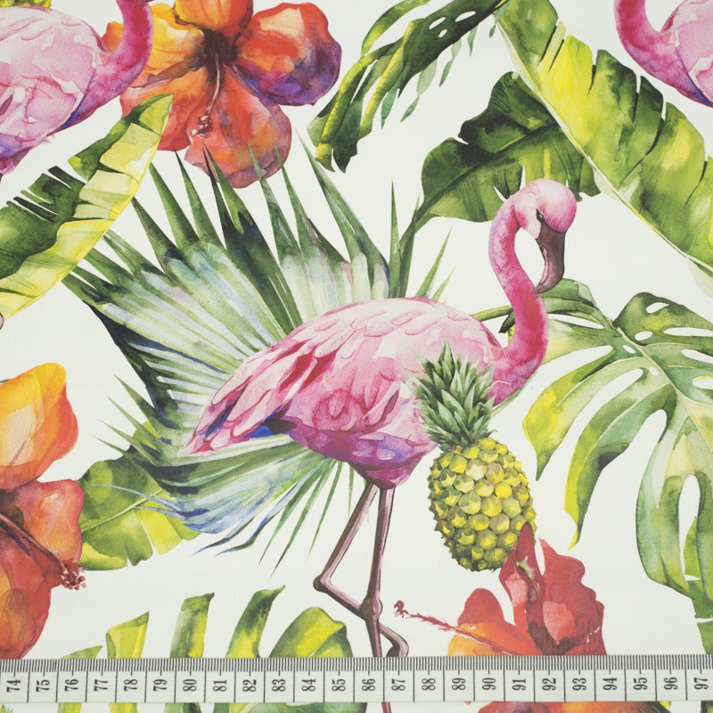 TROPICAL NATURE - Laminated knit fabric 50x60 cm