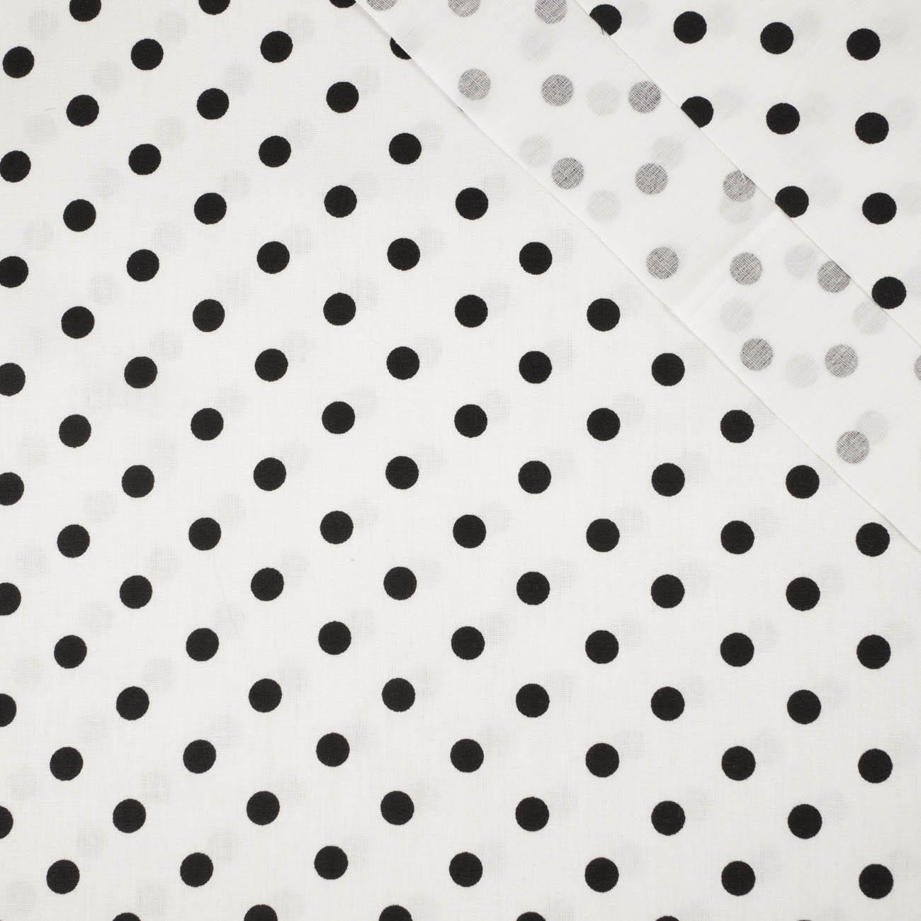 BLACK PEAS / WHITE - Cotton woven fabric