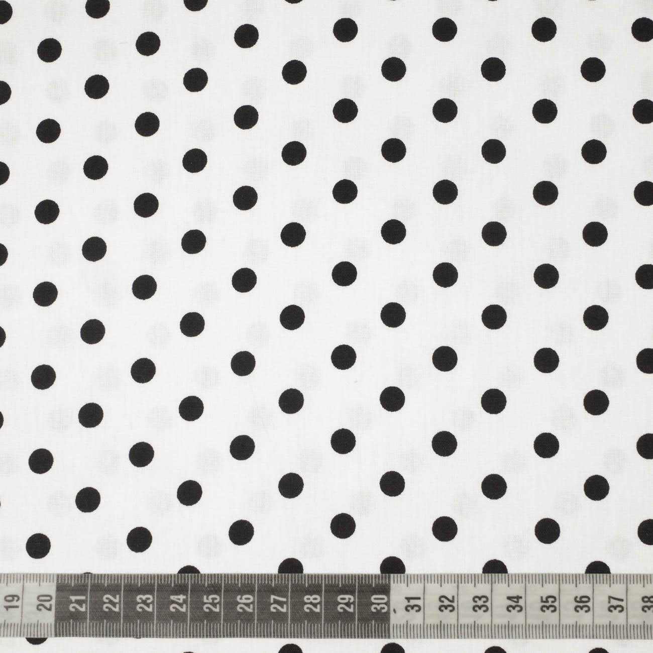 BLACK PEAS / WHITE - Cotton woven fabric