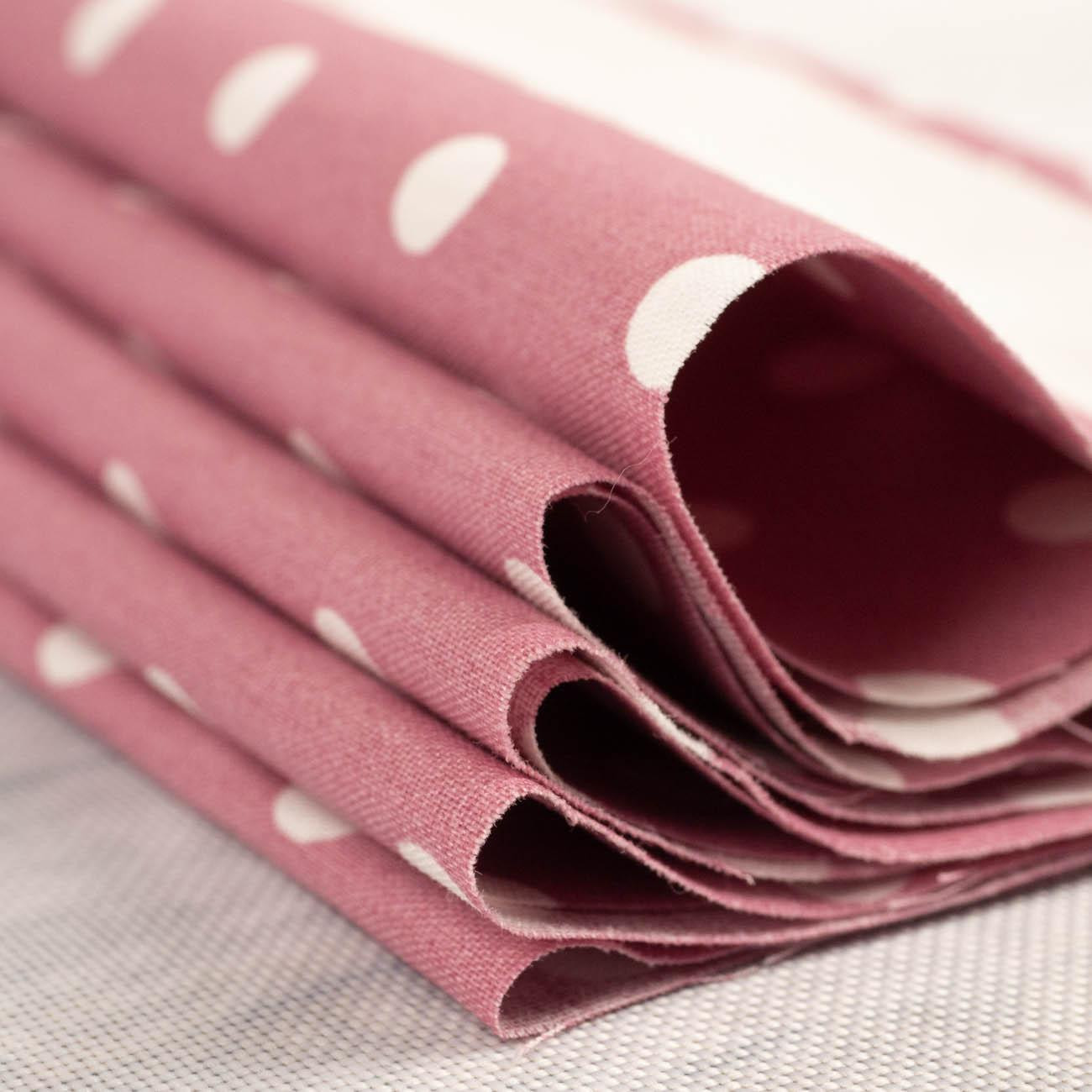 WHITE PEAS / Flamingo Pink - Cotton woven fabric