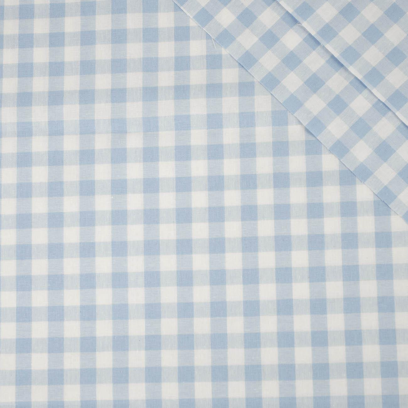 CHECKED / light blue - Cotton woven fabric