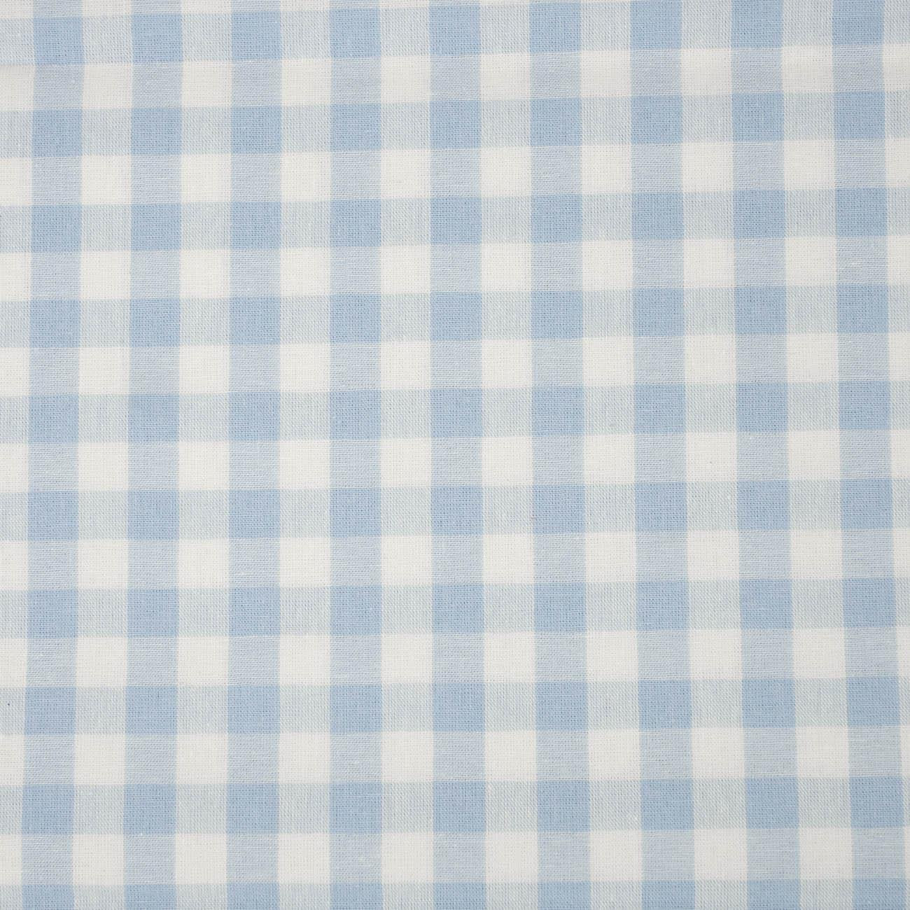 CHECKED / light blue - Cotton woven fabric