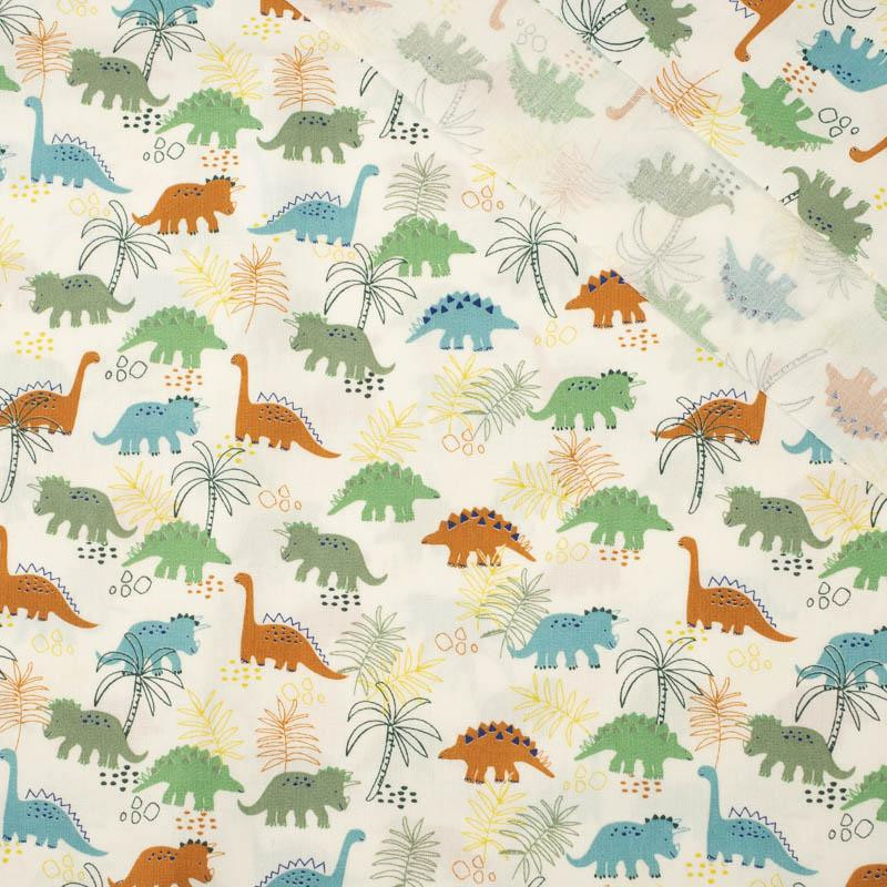 MINI DINOSAURS / vanilla - POPLIN 100% cotton 