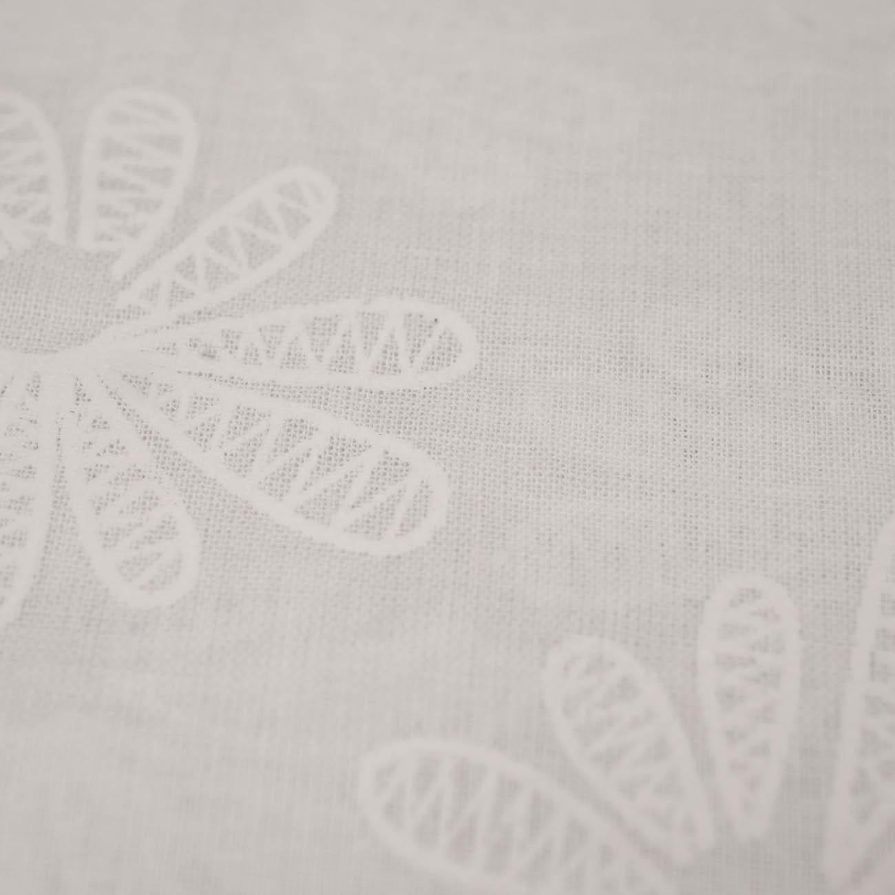 WHITE FLOWERS / WHITE - Cotton woven fabric