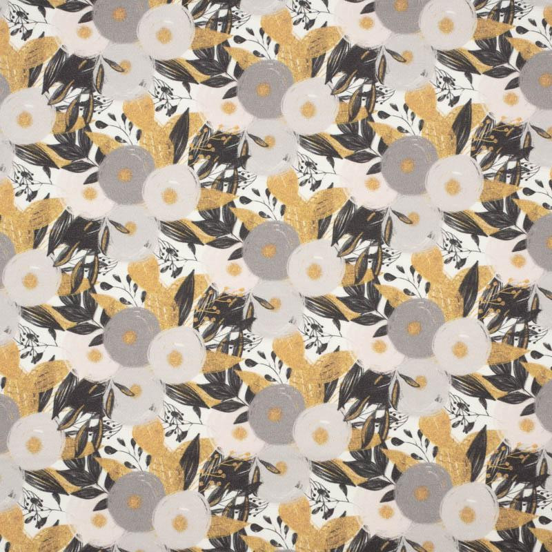 FLOWER BOUQUET  pat. 2 (gold) - single jersey with elastane 