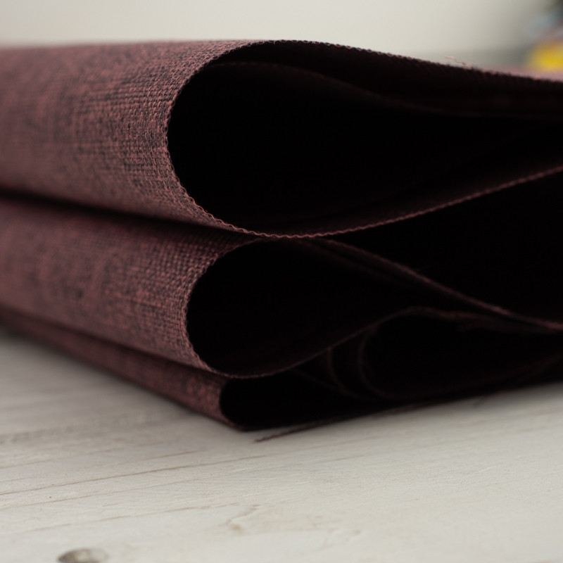 AUBERGINE - Waterproof woven fabric linen imitation