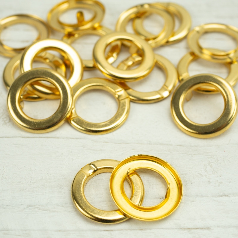 Metal eyelet with washers 12mm - gold