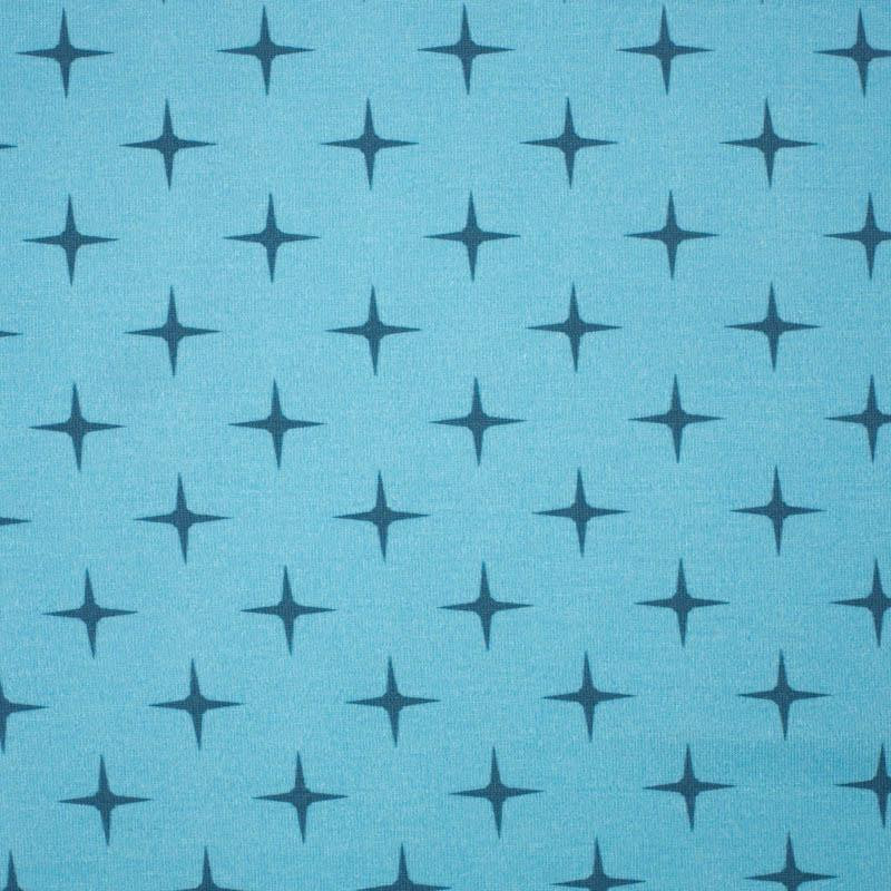 FIRST STAR ( dark blue ) / turquoise - single jersey with elastane 