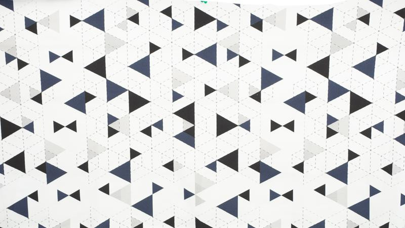 GEOMETRIC TRIANGLES NAVY 2 / white - single jersey with elastane TE210