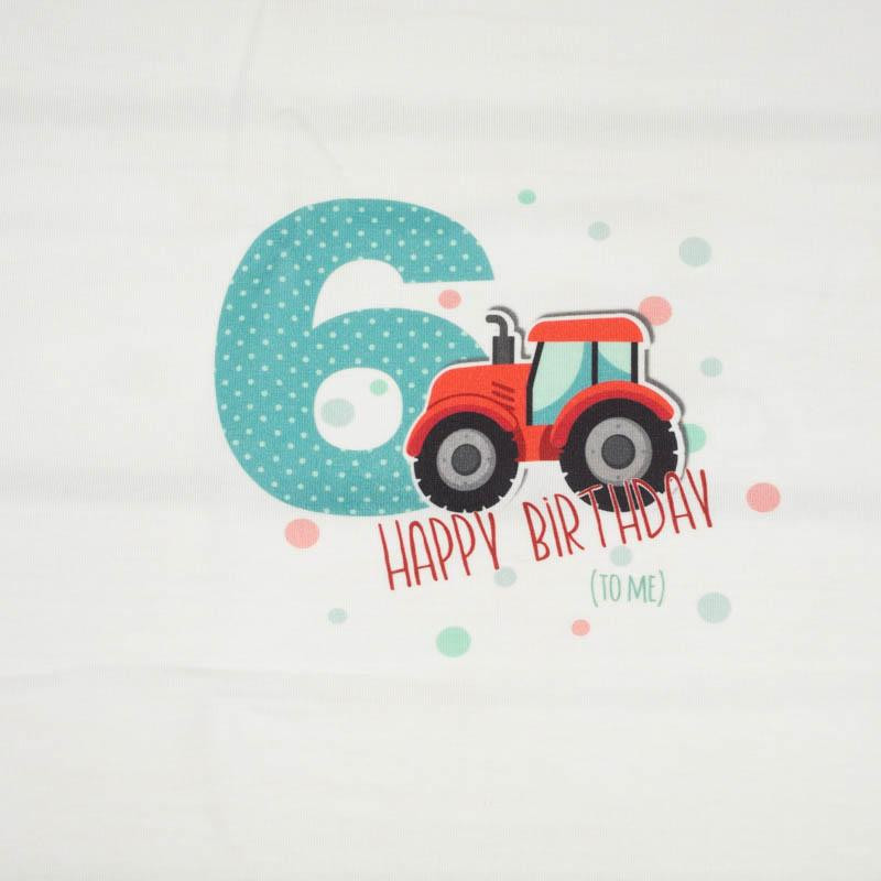 6ST BIRTHDAY / TRACTOR - SINGLE JERSEY PANEL 