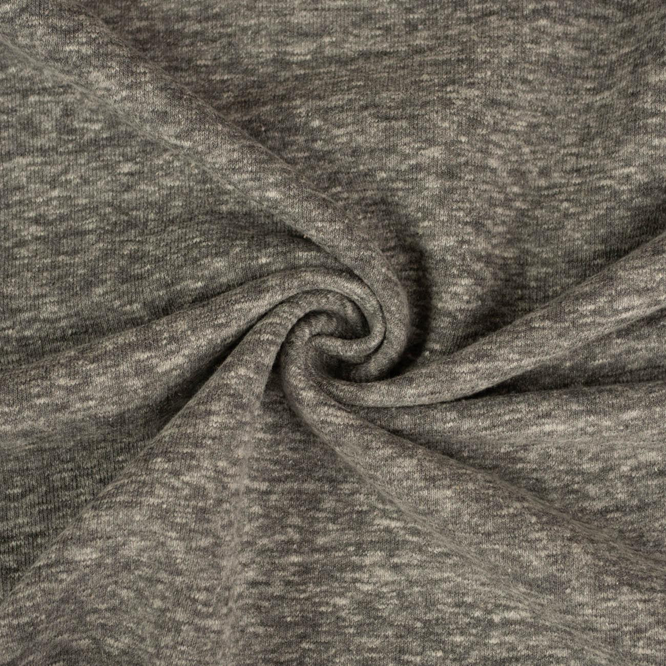 50cm -  GRAY MELANGE - Hydrophobic cotton loop knit fabric 300g