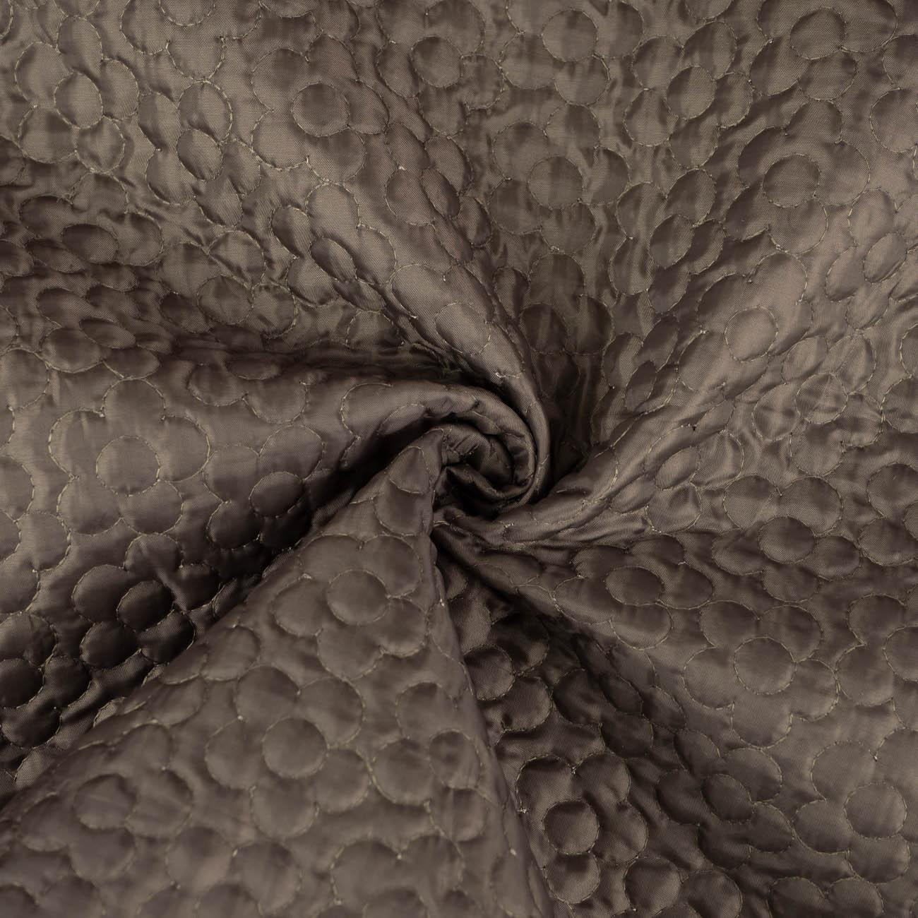 FLOWERS / khaki - quilted fabric with lining