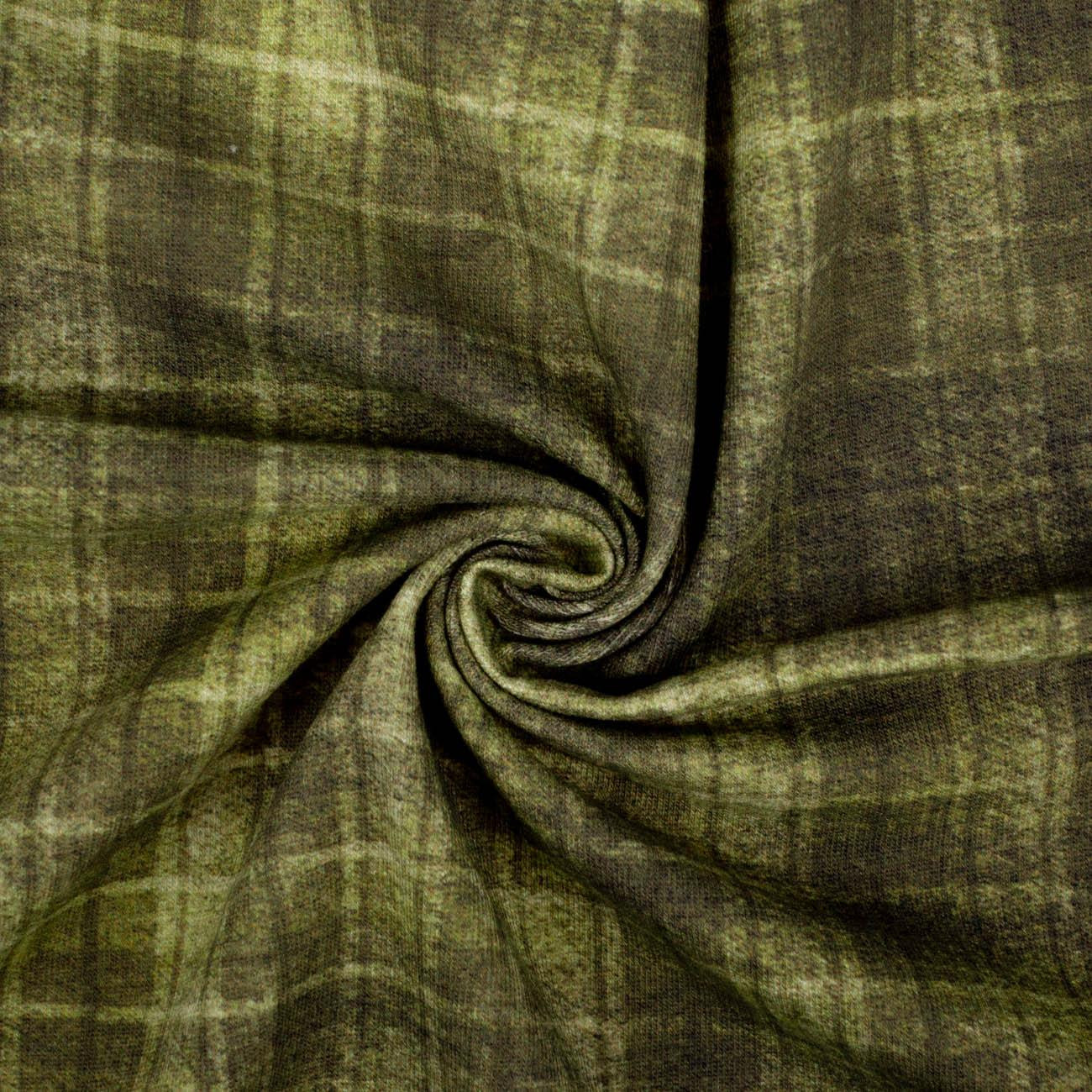 AUTUMN CHECK  / green (AUTUMN COLORS) - single jersey with elastane 