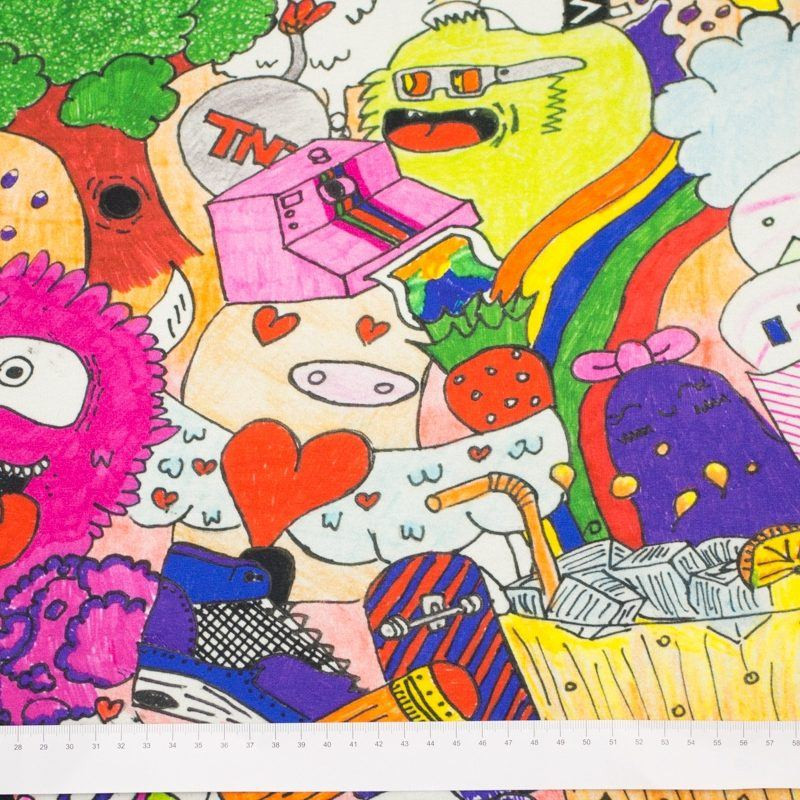 CARTOON - panel single jersey TE210