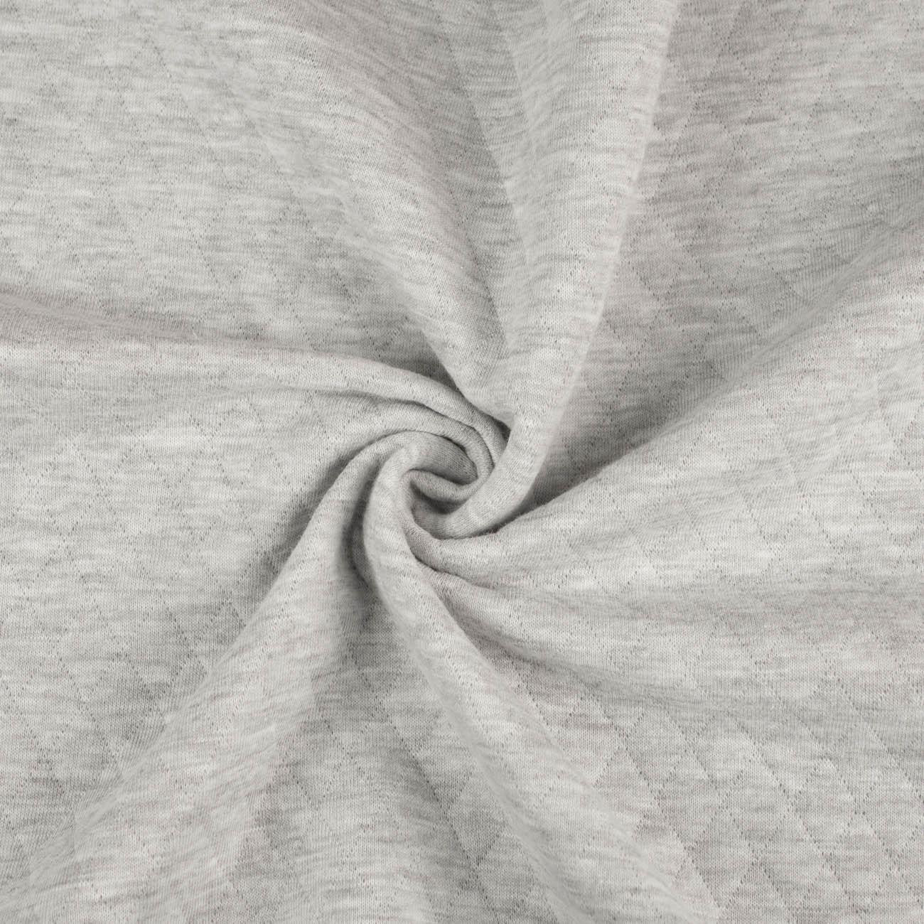 MELANGE LIGHT GRAY - quilted knitted fabric