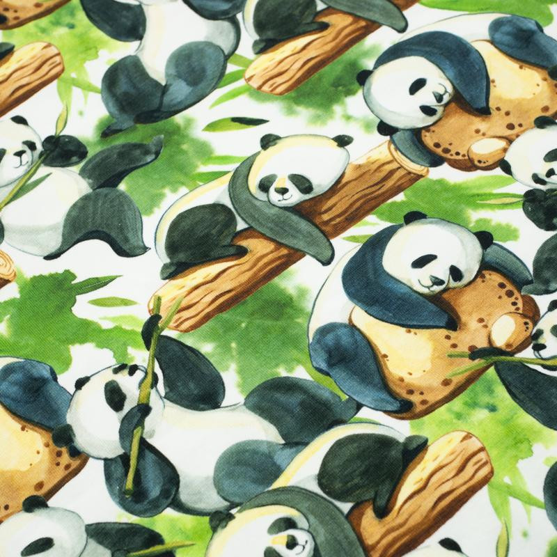 PANDAS ON BAMBOO - single jersey with elastane TE210